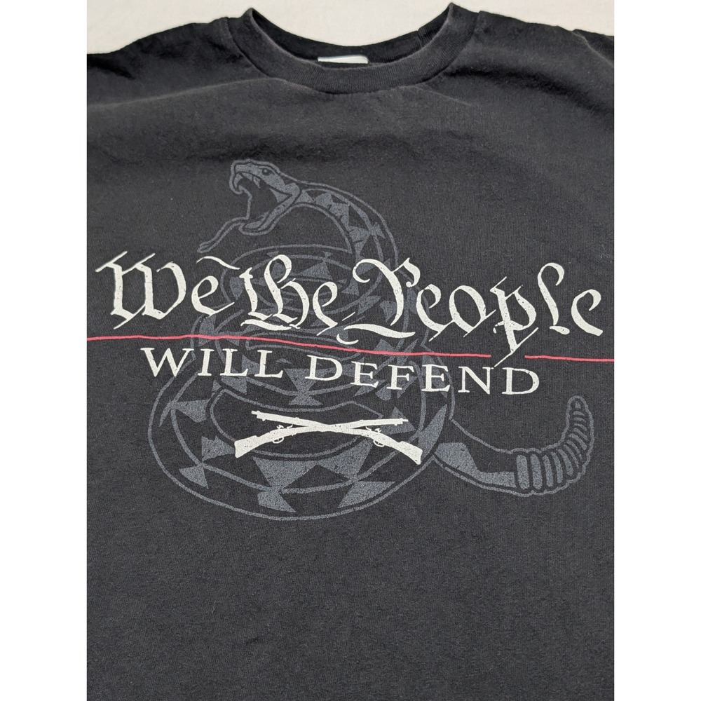 Delta Pro Weight We The People Will Defend Rattlesnake Graphic T-Shirt Mens M